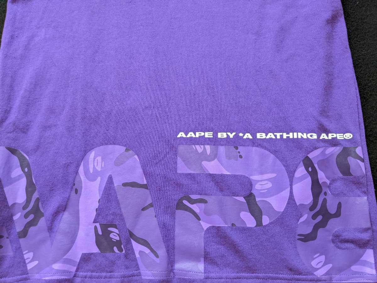 ape 半袖Tシャツ　紫色　パープル　カモフラ　Sサイズ M　即決　エイプ　_画像4