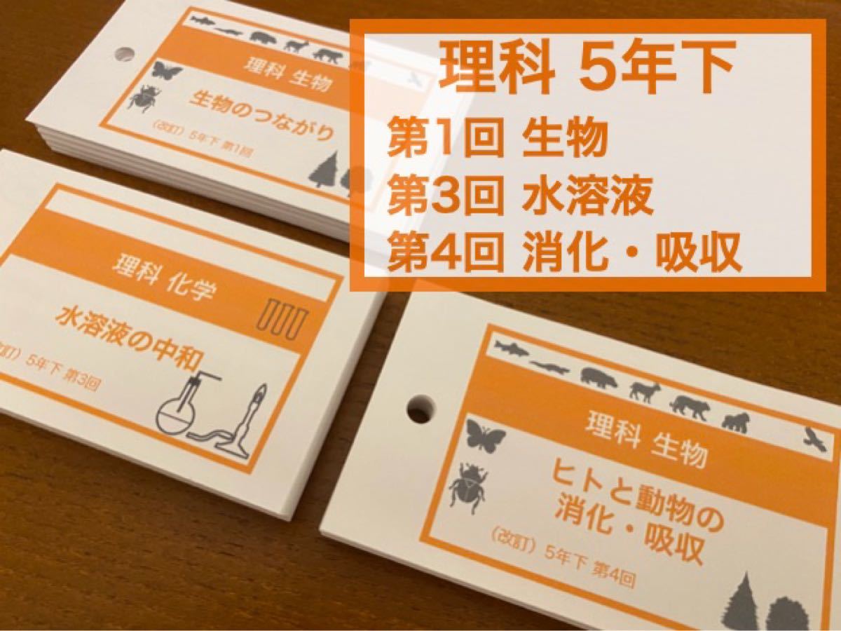 送関込 (中学受験)【5年下 理科 1,3,4回】 暗記カード 予習シリーズ