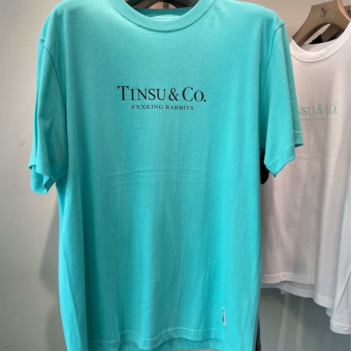 FR2 月桃　沖縄　限定　ターコイズ ブルー TINSU&Co. Tシャツ L ティファニーブルー　ちんすこう　お土産　レア