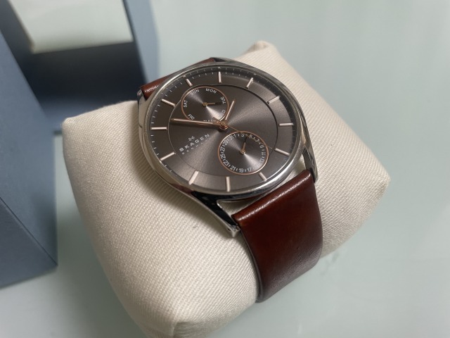 スカーゲン SKAGEN Holst クロノグラフ マルチファンクション SKW6086 ミディアムブラウンレザー メンズ 腕時計の画像1