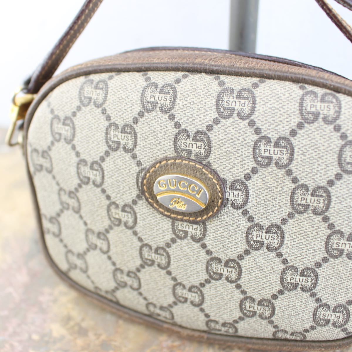 OLD GUCCI PLUS GG PATTERNED MINI SHOULDER BAG MADE IN ITALY/オールドグッチプラスGG柄ミニショルダーバッグ