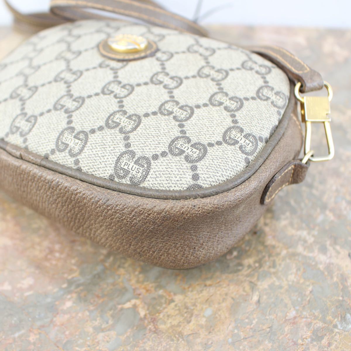 OLD GUCCI PLUS GG PATTERNED MINI SHOULDER BAG MADE IN ITALY/オールドグッチプラスGG柄ミニショルダーバッグ_画像6