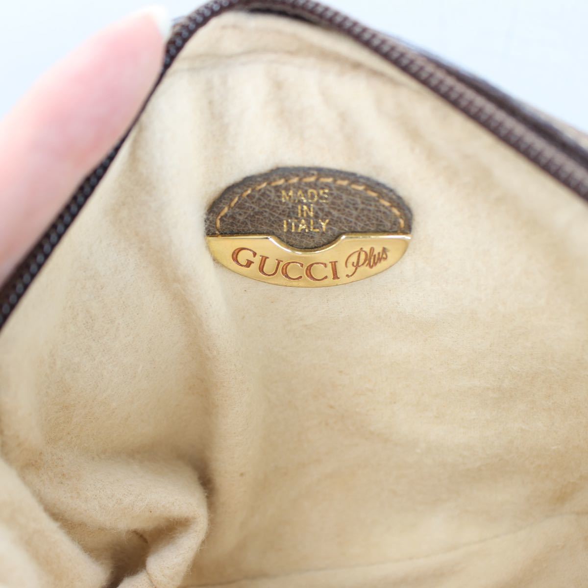 OLD GUCCI PLUS GG PATTERNED MINI SHOULDER BAG MADE IN ITALY/オールドグッチプラスGG柄ミニショルダーバッグ_画像9