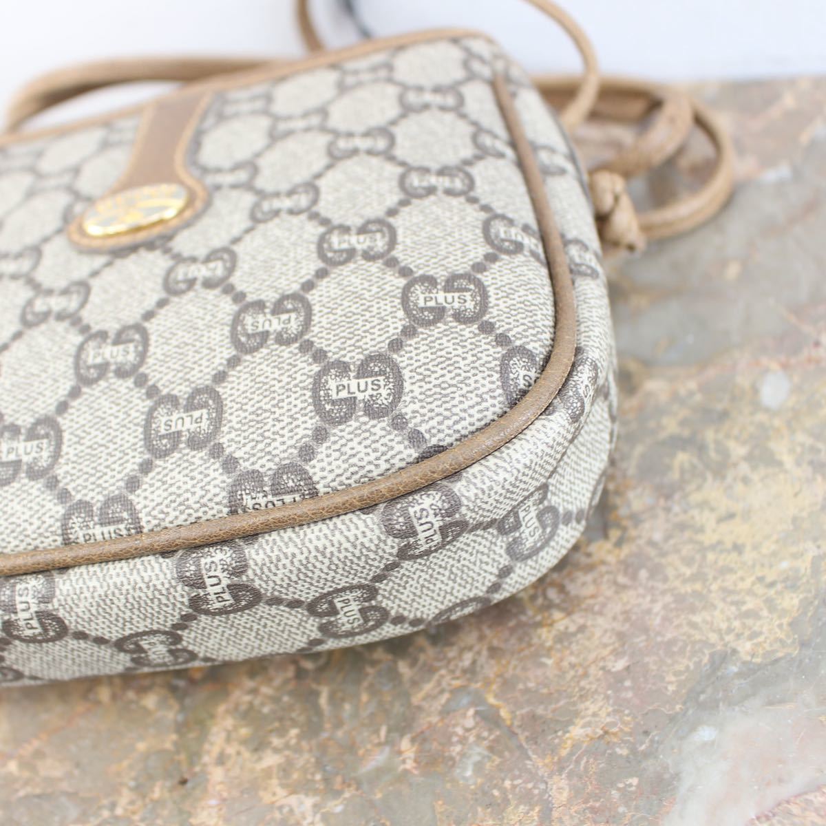 OLD GUCCI PLUS GG PATTERNED MINI SHOULDER BAG MADE IN ITALY/オールドグッチプラスGG柄ミニショルダーバッグ_画像6