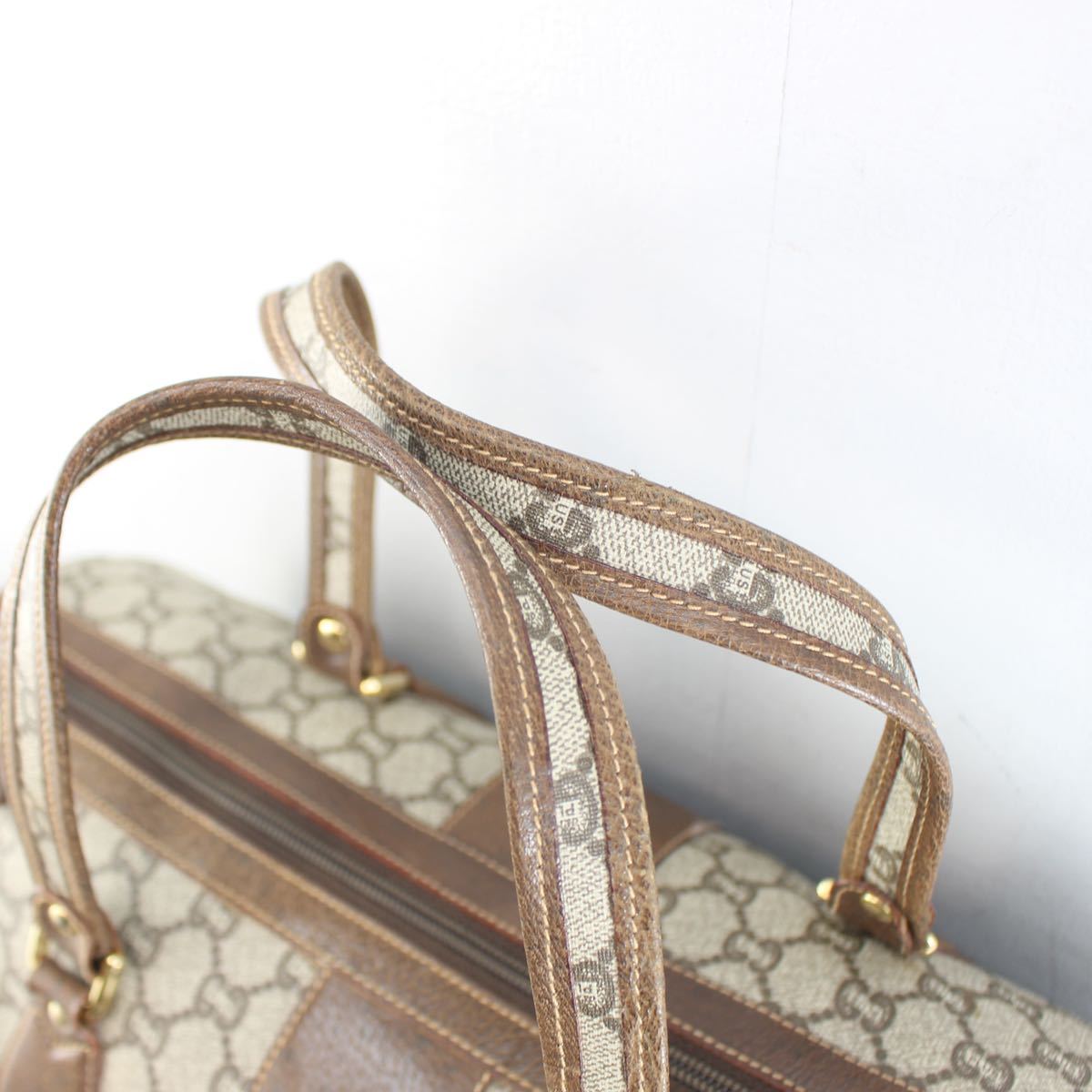 OLD GUCCI PLUS GG PATTERNED LOGO BOSTON BAG MADE IN ITALY/オールドグッチプラスGG柄ロゴボストンバッグ