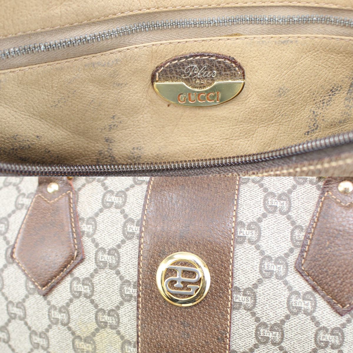 OLD GUCCI PLUS GG PATTERNED LOGO BOSTON BAG MADE IN ITALY/オールドグッチプラスGG柄ロゴボストンバッグ