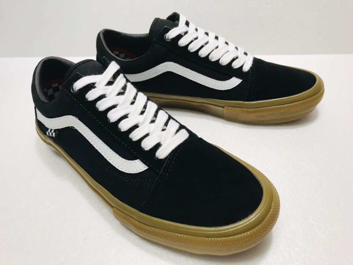 極美品!! 定番 VANS バンズ SKATE BOARDING OLD SKOOL BLACK GUM 26.5cm us 8.5 オールドスクール 黒 x ガム スケート スニーカー_画像1