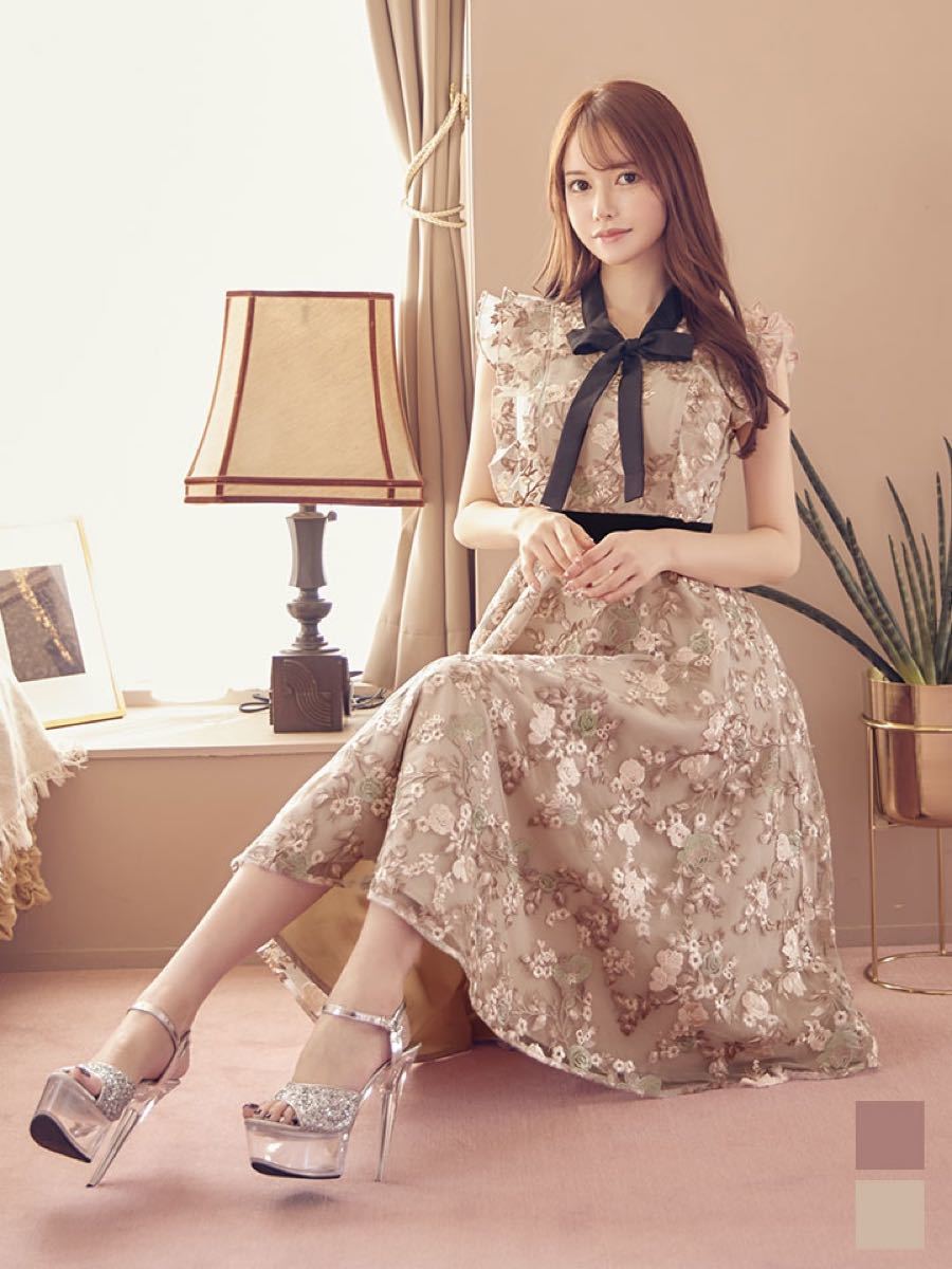 sifeel/シフィール】花柄刺繍チュールフレアードレス/Aライン sifeel/シフィール】花柄刺繍チュールフレアードレス/Aライン