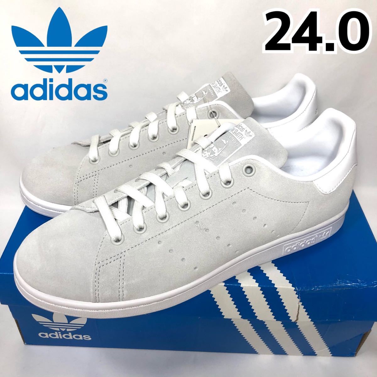 【新品】adidas STAN SMITH アディダス スタンスミス メンズ レディース スニーカー スエード グレー グレイ FV1092 24.0_画像1