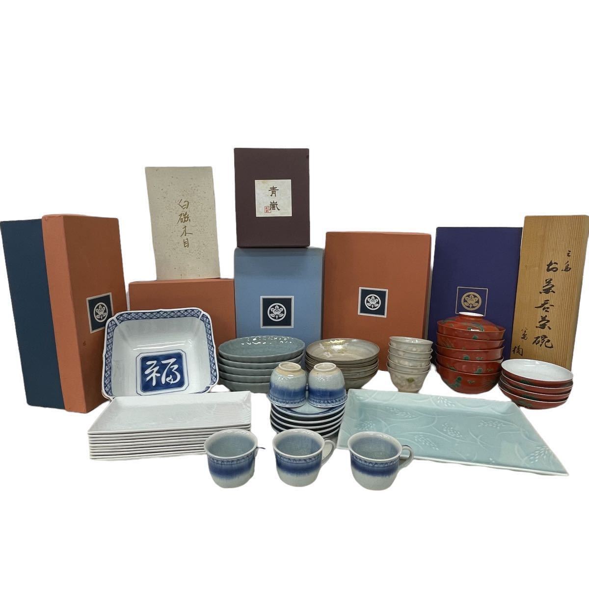 ☆八角皿 千鳥☆雀 水滴 2点セット たち吉 橘吉 青嵐 大皿 八角 陶器 食器 器 焼物 陶器 ブランド
