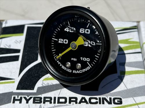 Hybrid Racing 燃圧計 汎用 FUEL PRESSURE 100psi USDM 1/8 インラインインジェクション用 ハイブリッドレーシング 正規輸入品 即納_画像1
