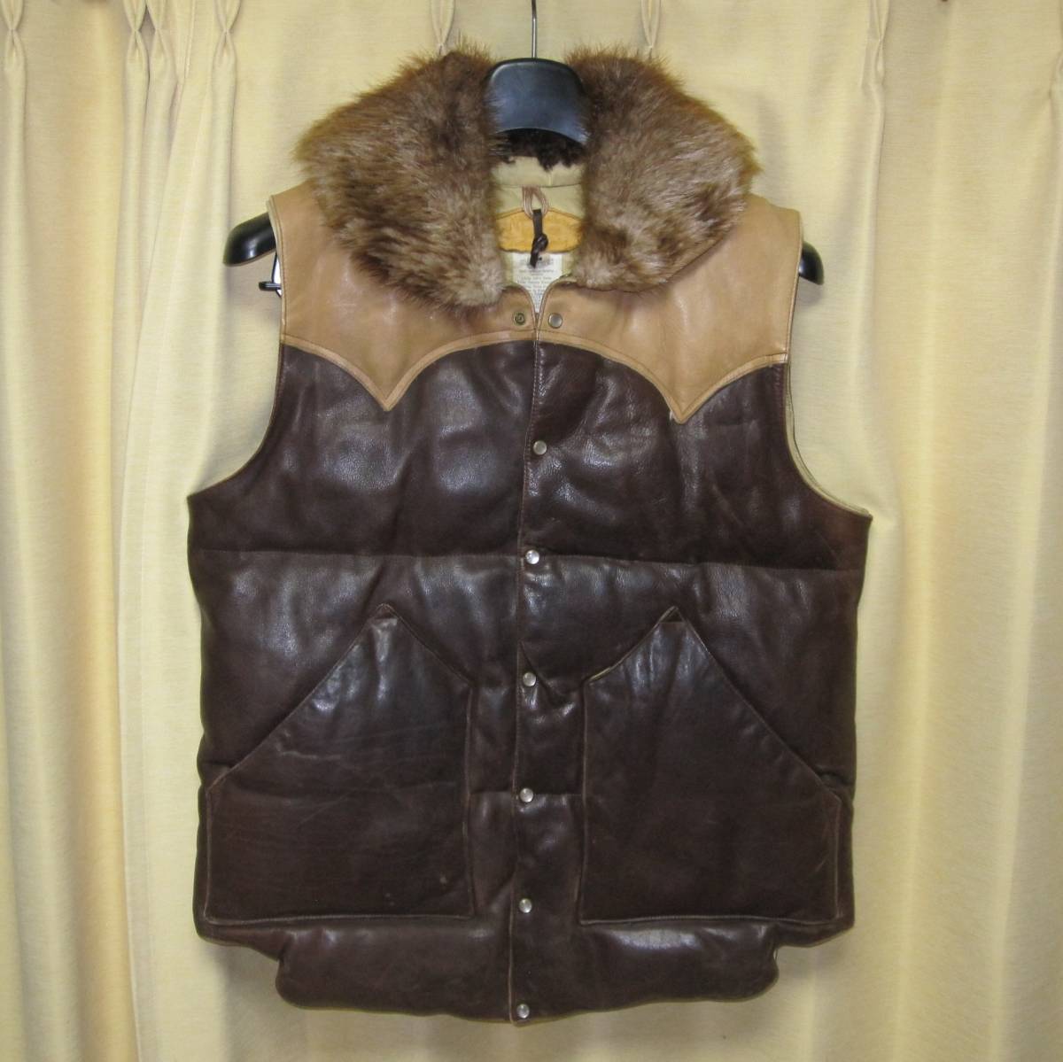 * 70s Vintage Rocky mountain down vest (44) all leather original Vintage vintage