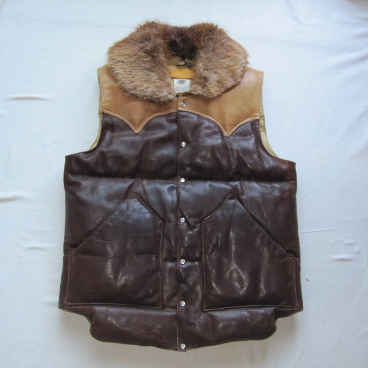 * 70s Vintage Rocky mountain down vest (44) all leather original Vintage vintage