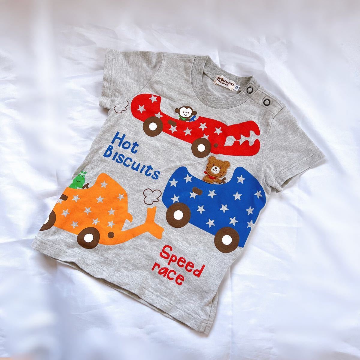 ミキハウス  ホットビスケッツ　Tシャツ　カブトムシ　車　クワガタ　くるま