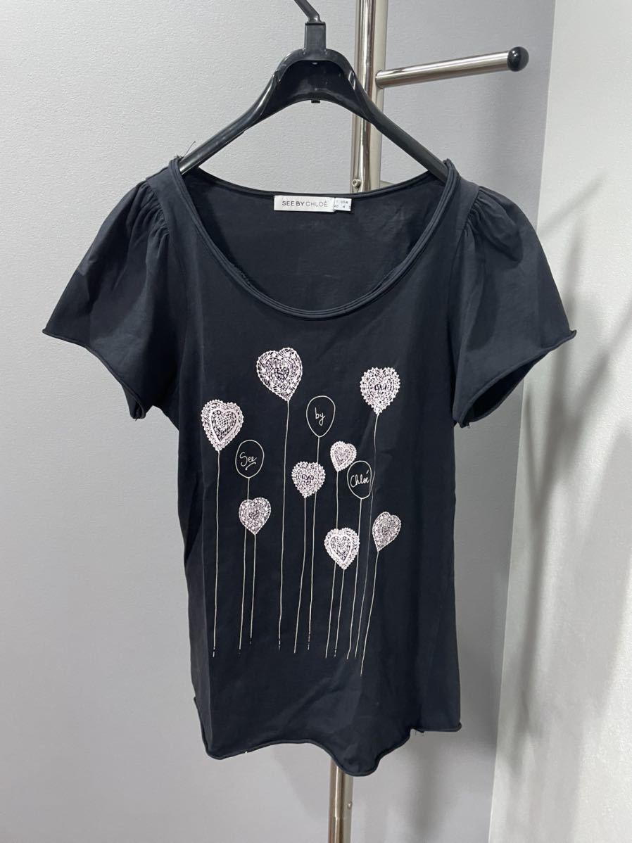 美品シーバイクロエSEE BY CHLOE半袖Tシャツカットソー黒レディース