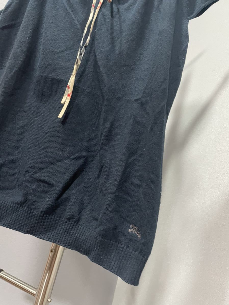 バーバリーBURBERRYトップス38半袖Tシャツカットソー黒チェックレディース