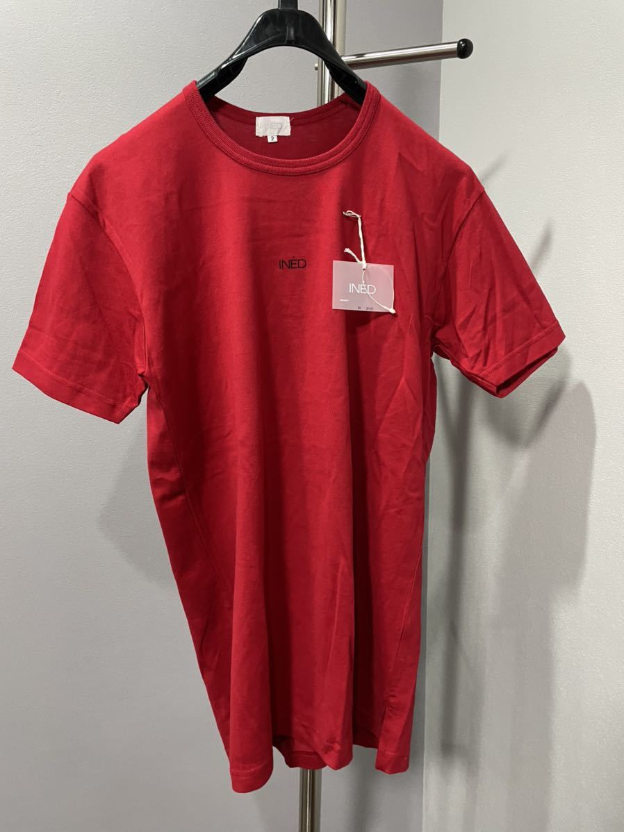  новый товар не использовался превосходный товар INED Ined футболка tops L красный женский мужской 