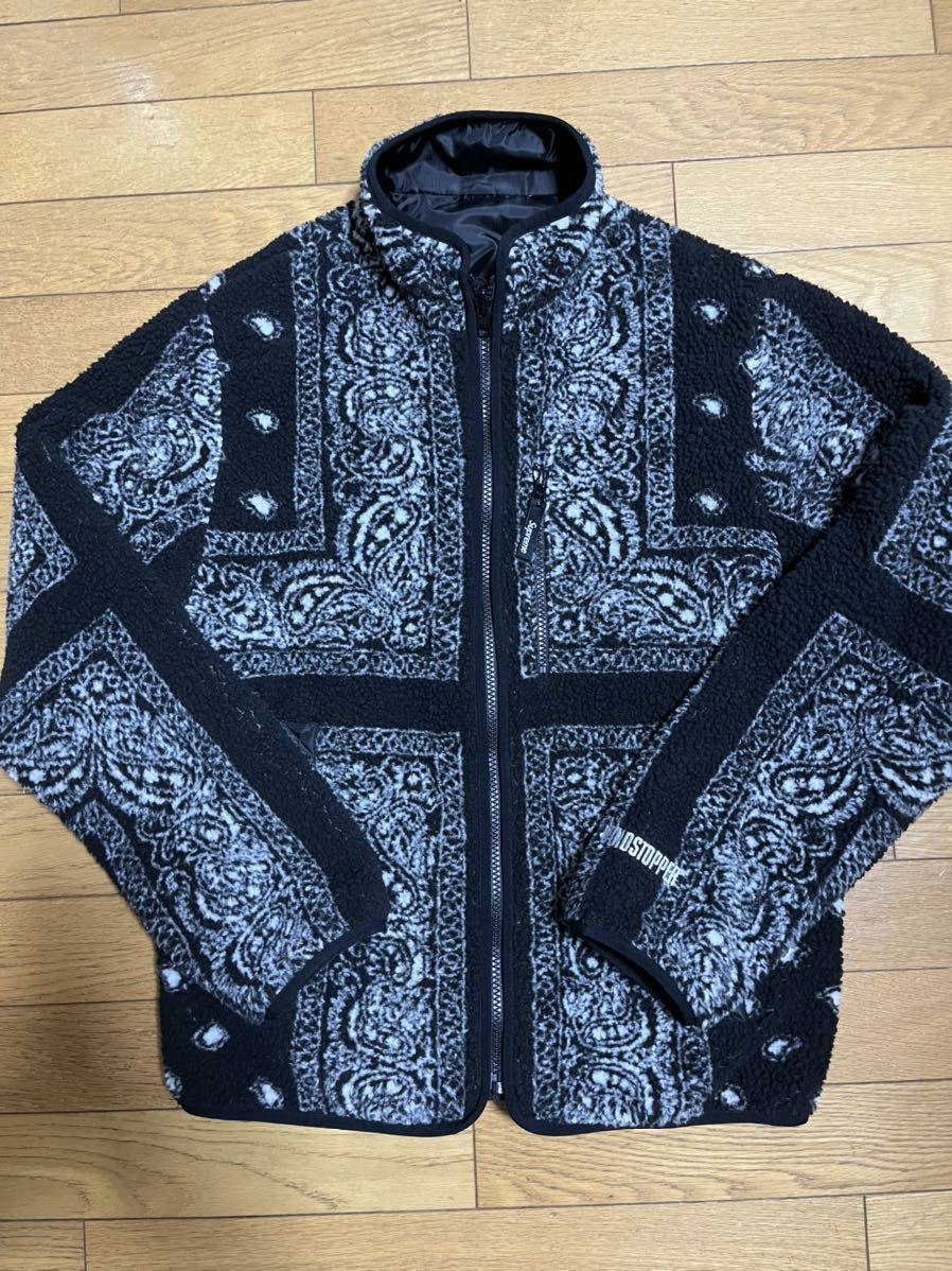 黒S 19AW Reversible Bandana Fleece Jacket シュプリーム