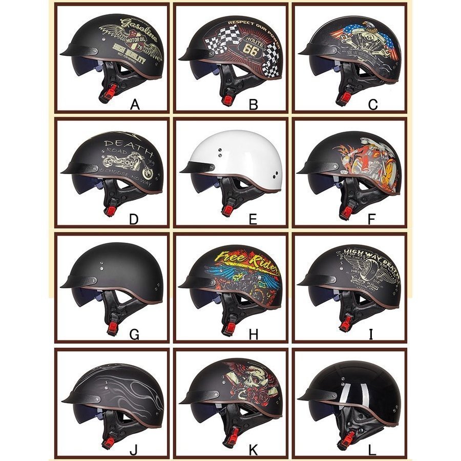 新品 ハーフヘルメット 内蔵ゴーグル 12色 半帽ヘルメット 男女兼用 バイクヘルメット 半キャップ ヘルメット Ｍ-XXL選択可 C-M_画像6