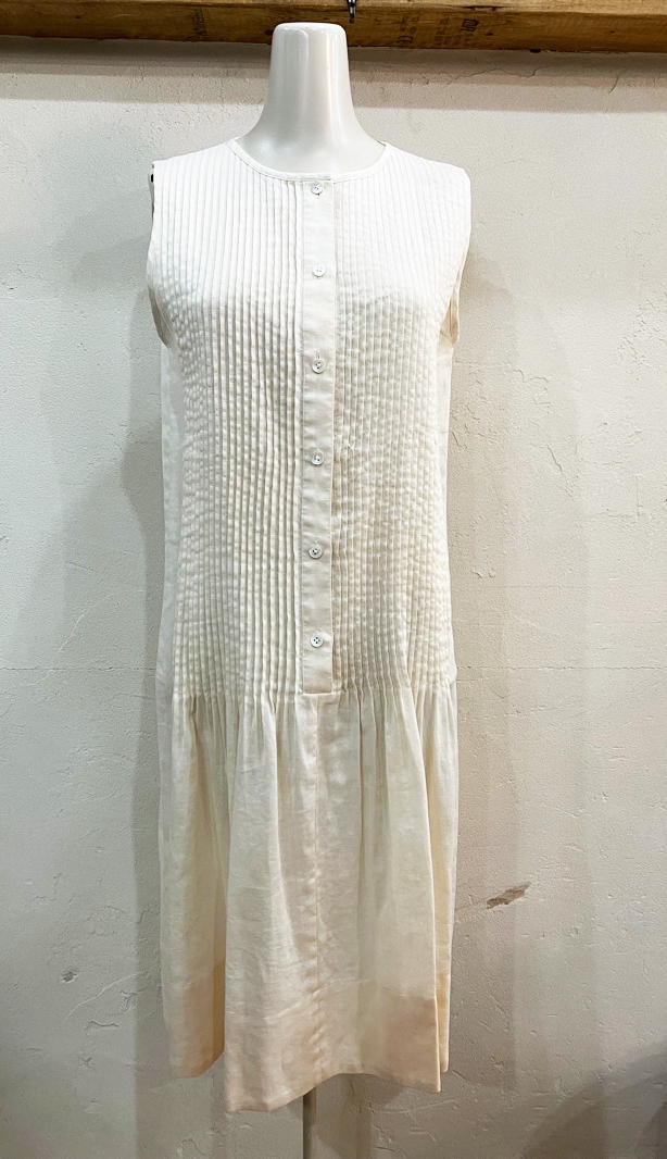 4050*DKNY/ Donna Karan New York плиссировать дизайн North Lee linen One-piece размер 2 женский summer платье USED *