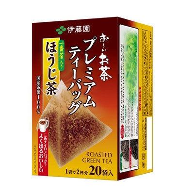 伊藤園 お～いお茶 プレミアムティーバッグ 一番茶入りほうじ茶 １袋で2杯分 20袋/5531/送料無料メール便 箱畳んで発送_画像2