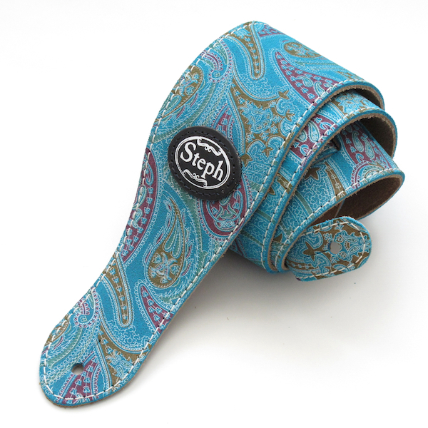  new goods Steph PAY-2205 turquoise suede /peiz Lee guitar strap leather strap 