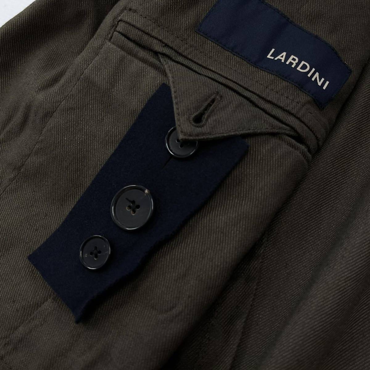 新品 送料無料【LARDINI ラルディーニ リネン アンコン コットン