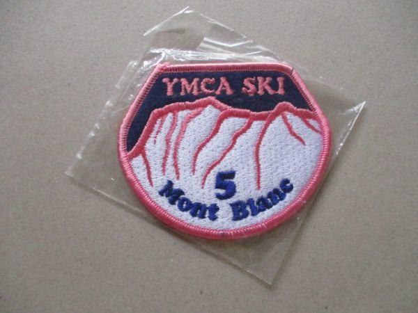 YMCA SKI 5『Mont Blanc』モンブラン刺繍ワッペン パッチ/キリスト教青年会ビンテージ山脈アウトドア登山スキー ヨーロッパ アルプス V178_画像1