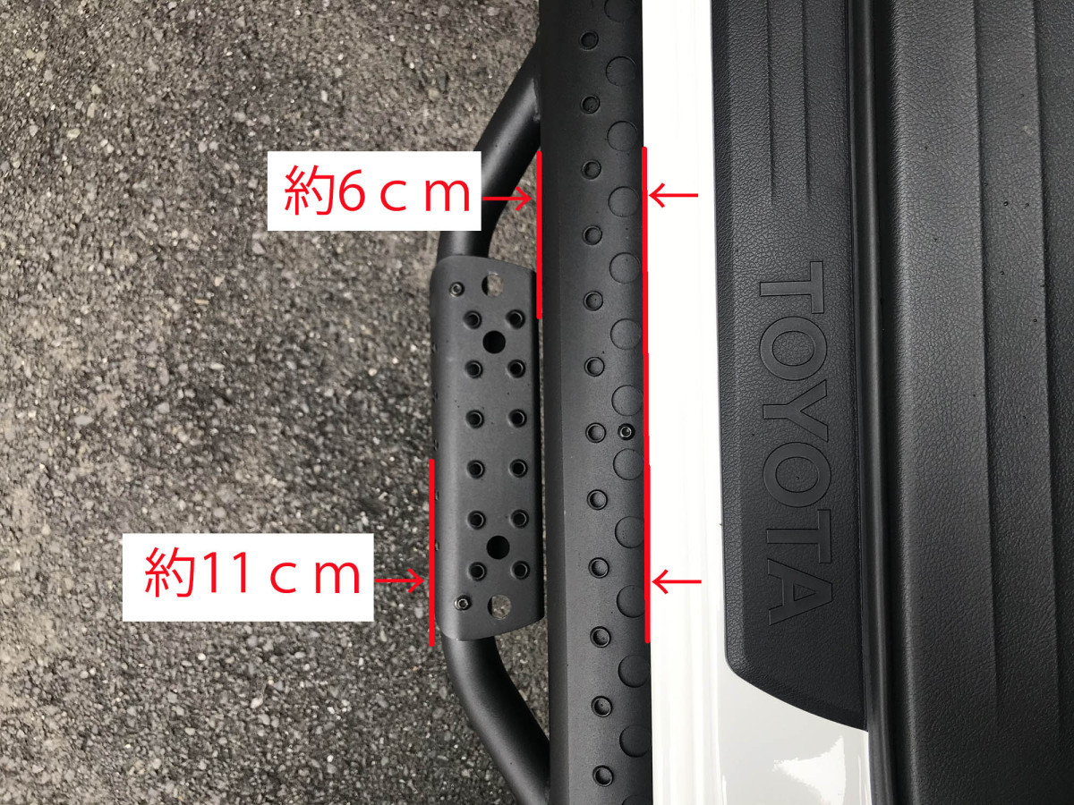 WIN99 ハイラックス GUN125 サイドステップ トレイルバー HILUX 分割式 ブラック サイドバー 前期/後期 黒 スチール製 7