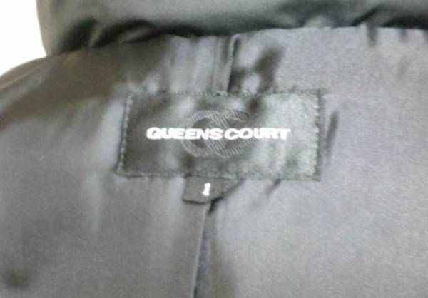 QUEENSCOURT　黒　ダウン　へちま衿　　サイズ表記１ 美品 №202_画像3