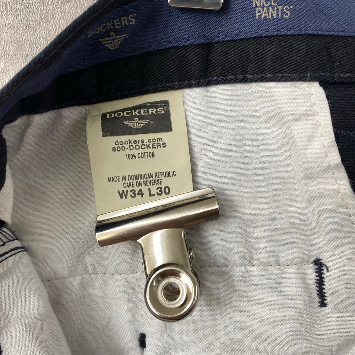 DOCKERS ブラック タック チノパンツW34 実寸32in USA 海外輸入 古着 S220628-N802_画像7