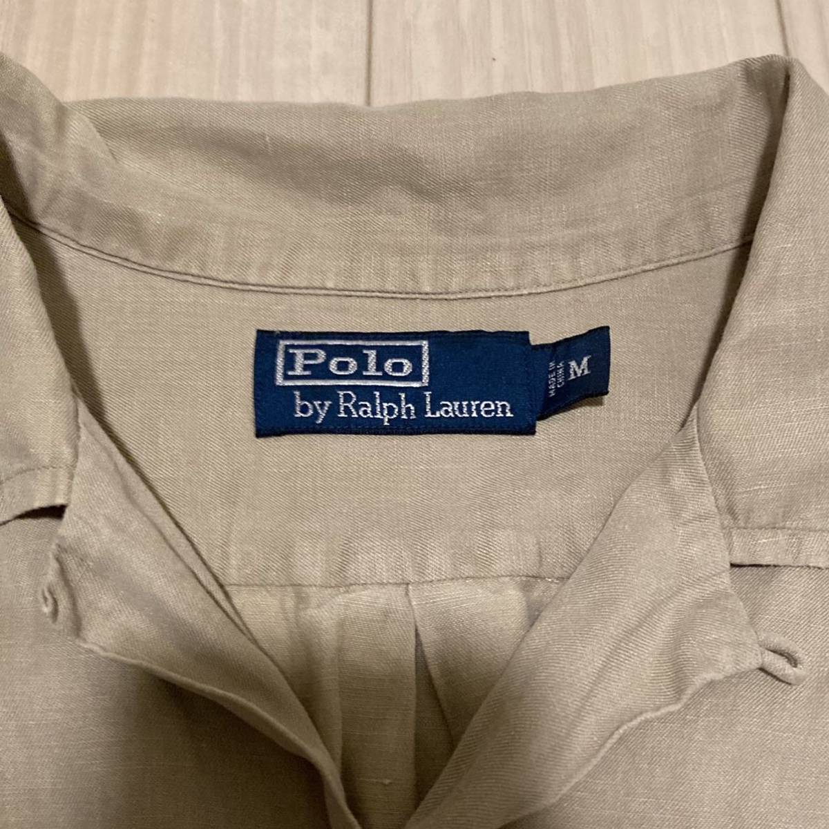 90's Ralph Lauren vintage 開襟 オープンカラー リネン シルク