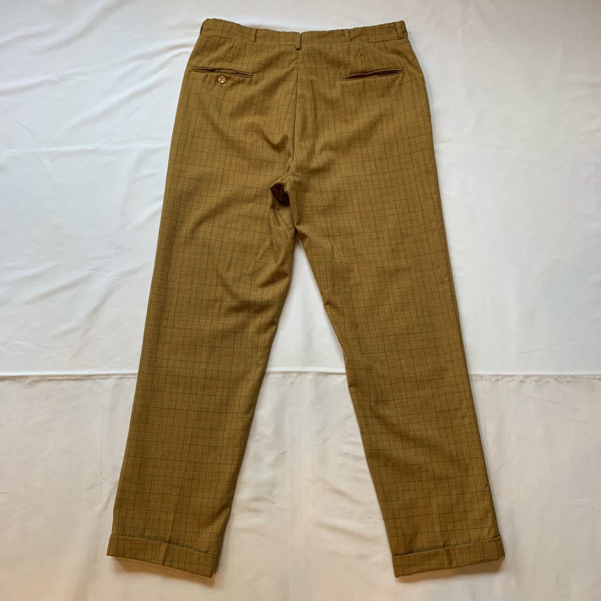 70s GOLDEN EMBLEM PLAID SLACKS ヴィンテージ ビンテージ チェック