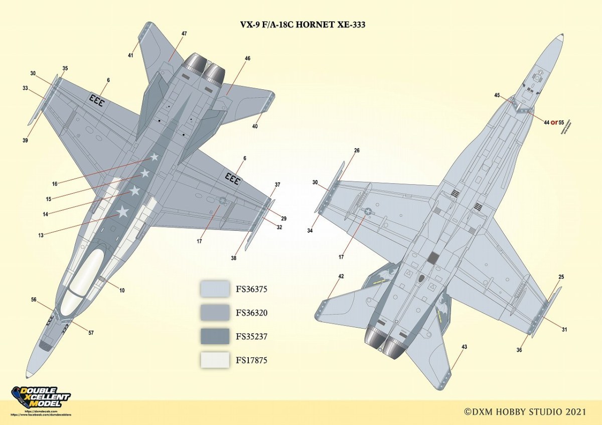 DXMデカール 11-3113 1/32 アメリカ海軍F/A-18C ホーネット VX-9 ヴァンパイアーズ_画像3