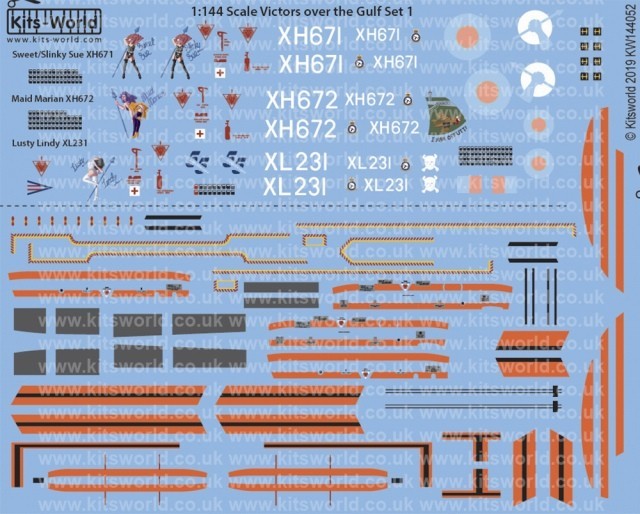 キッツワールド KW144052 1/144 ハンドレページビクター 湾岸戦争 セット1 Maid Marian XH672,Lusty Lindy XL231,・・・_画像1