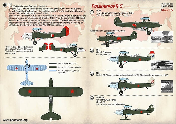 プリントスケール 72-362 1/72 ポリカルポフ R-5_画像1