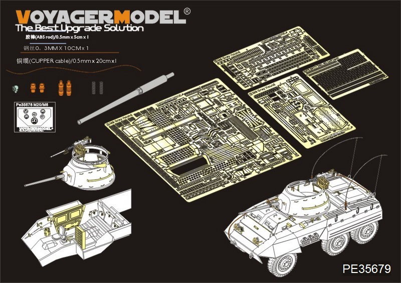  Voyager model PE35679 1/35 WWII America M8 equipment . car etching basic set ( Tamiya 35228 for )