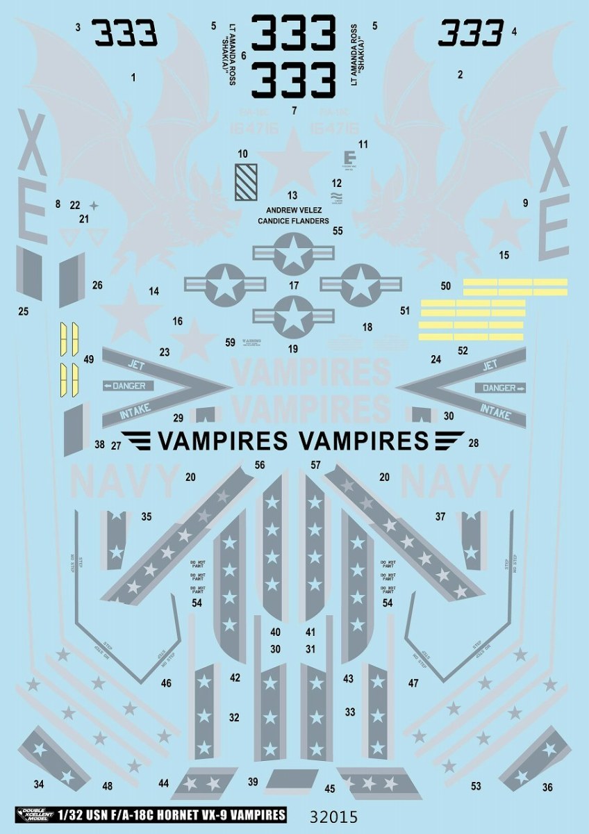 DXMデカール 11-3113 1/32 アメリカ海軍F/A-18C ホーネット VX-9 ヴァンパイアーズ_画像4