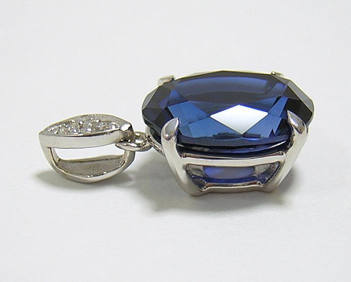 K18WG [ compound blue sapphire ] 3ct natural diamond pendant top 18 gold white gold 