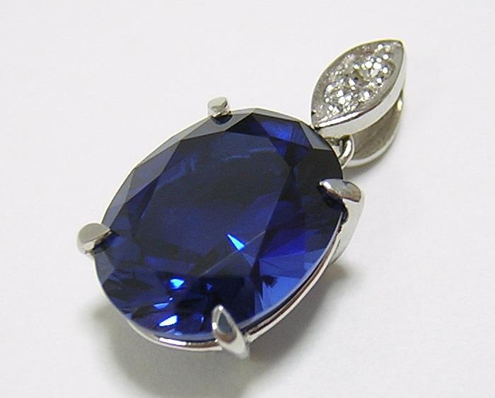 K18WG [ compound blue sapphire ] 3ct natural diamond pendant top 18 gold white gold 