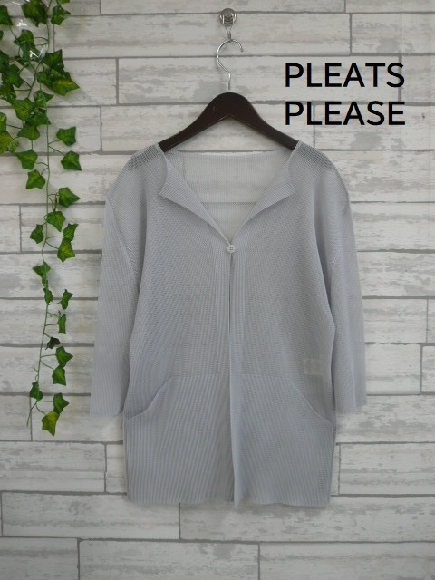 カーディガ】 ヤフオク! - PLEATS PLEASE ISSEY MIYAKE カーディガン 【代引き不可】 水色 レイヤードワンピース 【2点セット】プリーツプリーズ ロングワンピース