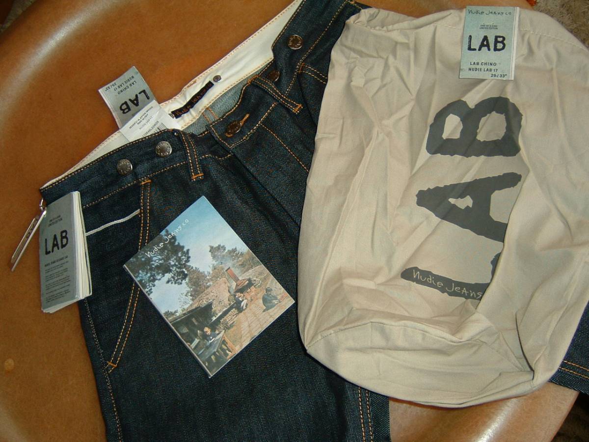 激レア 未使用 LAB CHINO nudie jeans ヌーディージーンズ 濃紺デニムパンツ W29 L33