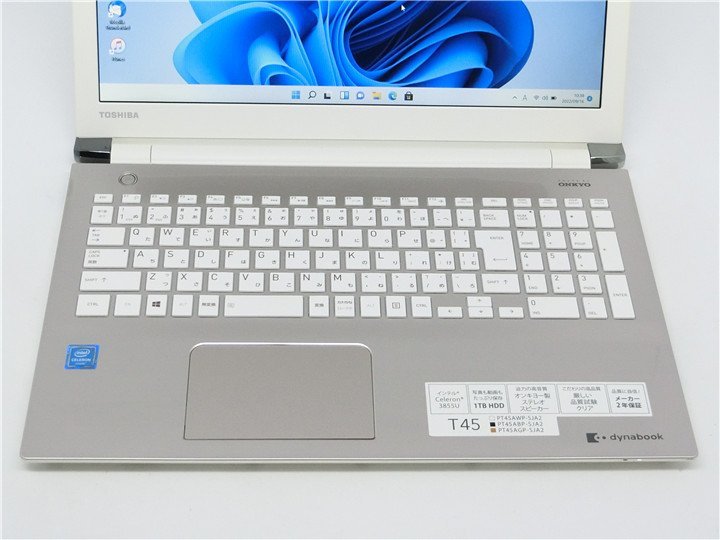 PC/タブレット ノートPC 中古ノートパソコンTOSHIBA DynabookT45/AG Celeron  3855U/15.6型/8GB/新品SSD256GB/HDMI/無線WIFI/Bluetooth/テンキー/WIN11/office搭載