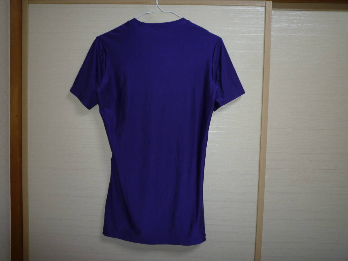 ミズノ ストレッチ性インナーシャツ 紫 Oサイズ_画像2