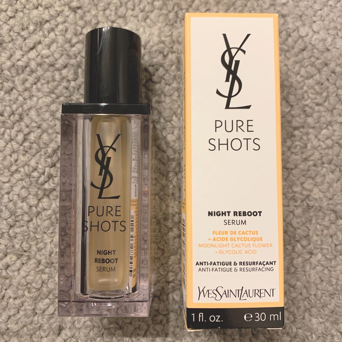 イヴ・サンローラン ピュアショット ナイトセラム 30ml 美容液 夜用美容液 イヴサンローラン セラム 毛穴 ニキビ ローラ