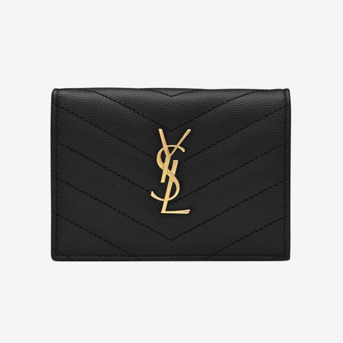 YSL モノグラム クラッチ（グレインドプードルエンボスレザー)-