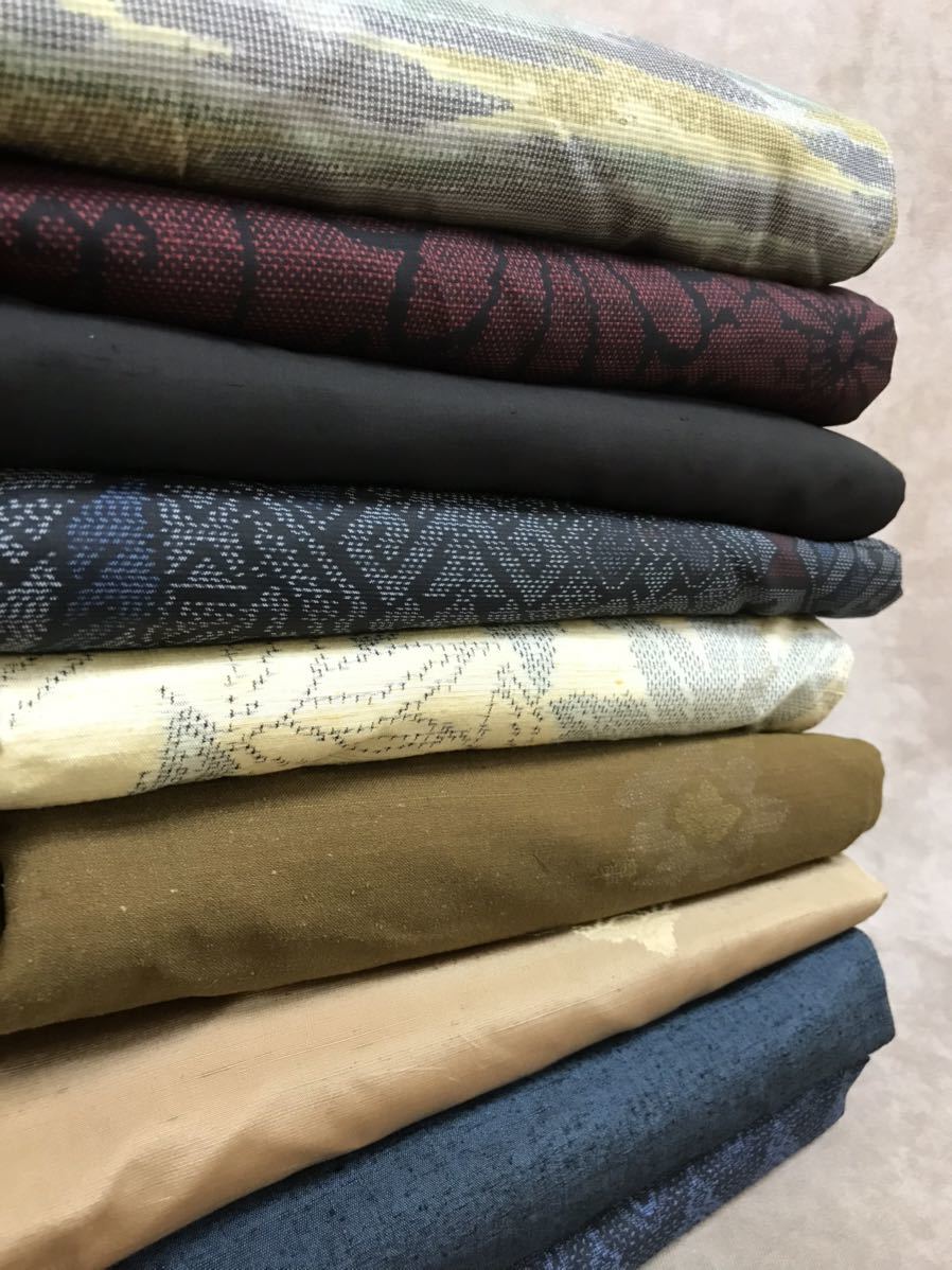 着物 まとめ売り 9枚 大島紬 紬 和服 和装 上品 高級感 リメイク 素材 ...