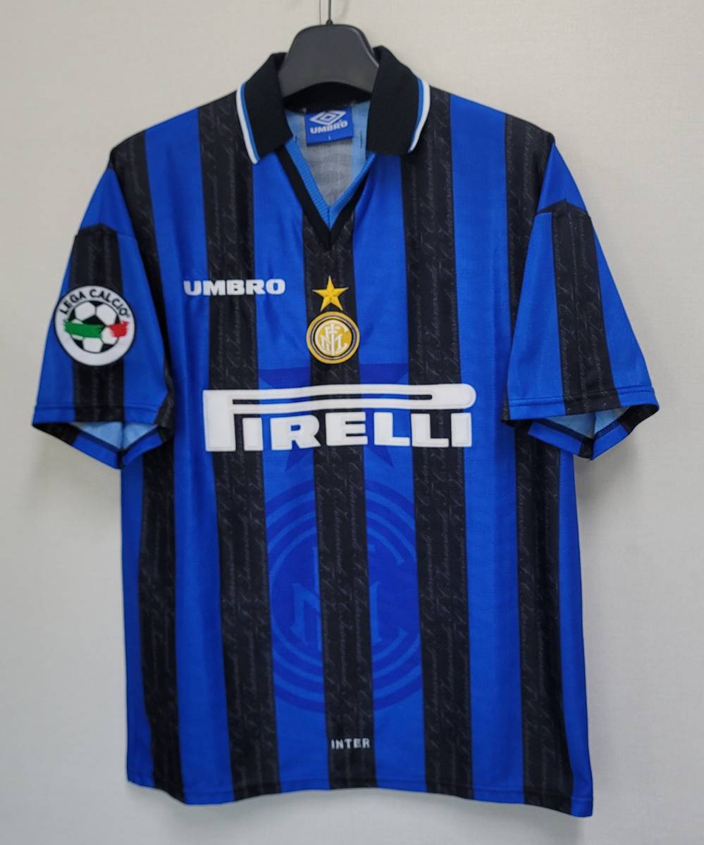 97-98インテル Inter Milan(H)＃10 ロナウド RONALDO 半袖 UMBRO正規 セリエA リーグ仕様 L