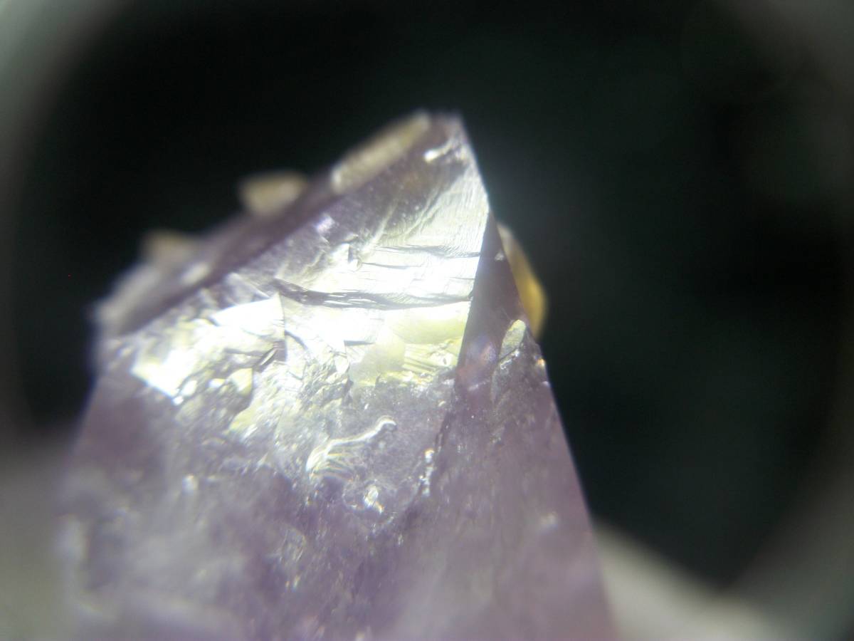 外国産鉱物　アメジスト　紫水晶　イエローカルサイト　黄色方解石　単結晶　レア　定型外発送_画像4