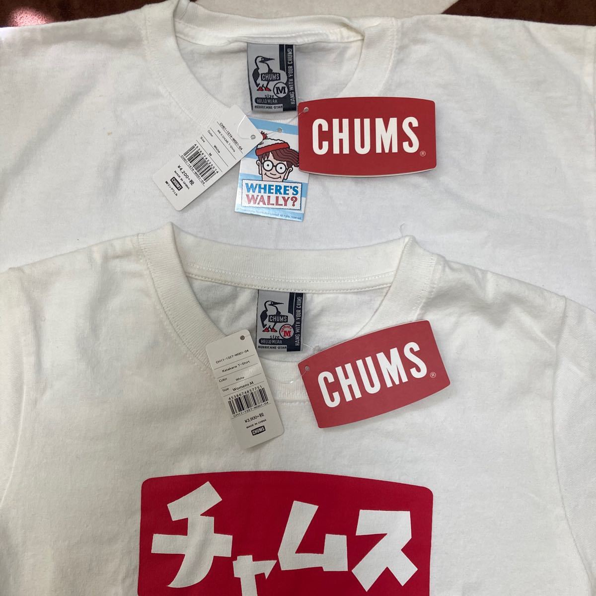 【未使用】チャムス CHUMS Tシャツ ロゴT 2枚組 ウォーリーコラボ 半袖Tシャツ プリントTシャツ カタカナロゴ セット